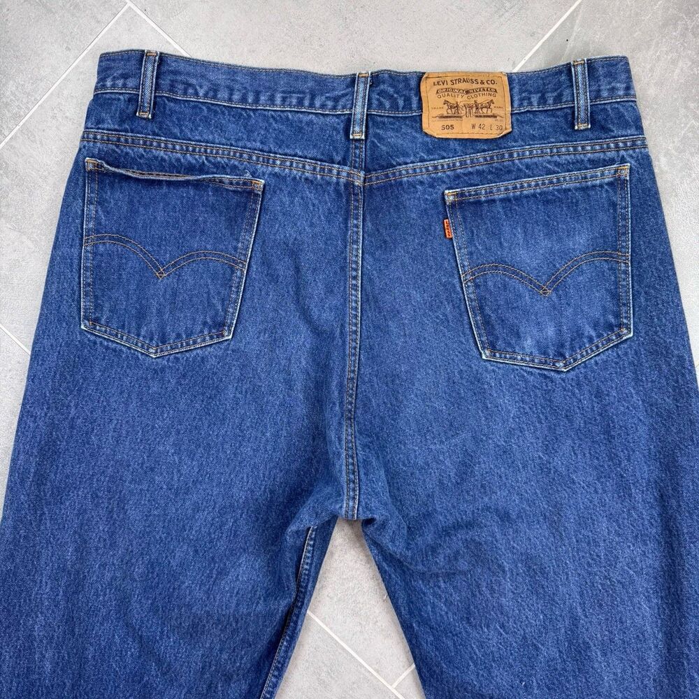 Vintage Levi’s 505 Orange Tab USA Jeans 42x30 Med Wash Y2K